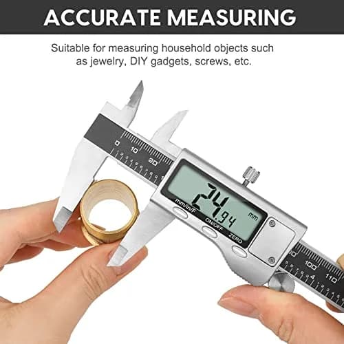 Jiavarry Digital Caliper 6 Inch Stainless Steel LCD Screen | Accurate Measurement for DIY & Household thumbnail 2