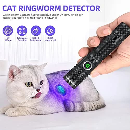 DARKDAWN UV 365nm Light Flashlight | USB Rechargeable Blacklight for Detection & Verification thumbnail 2
