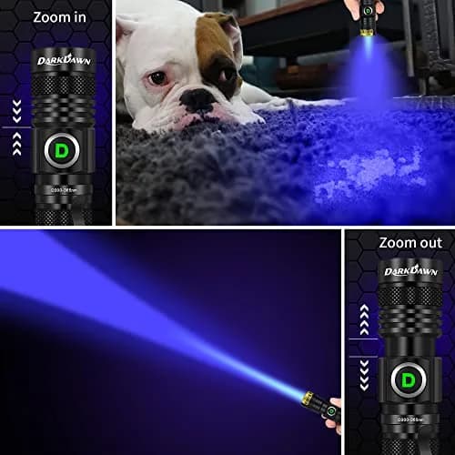 DARKDAWN UV 365nm Light Flashlight | USB Rechargeable Blacklight for Detection & Verification thumbnail 3