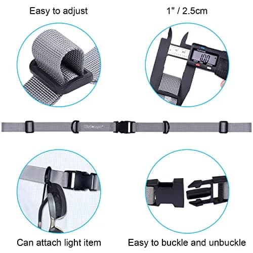 Wisdompro Heavy Duty Backpack Chest Strap, Gray | Adjustable Webbing for Outdoor Activities thumbnail 4