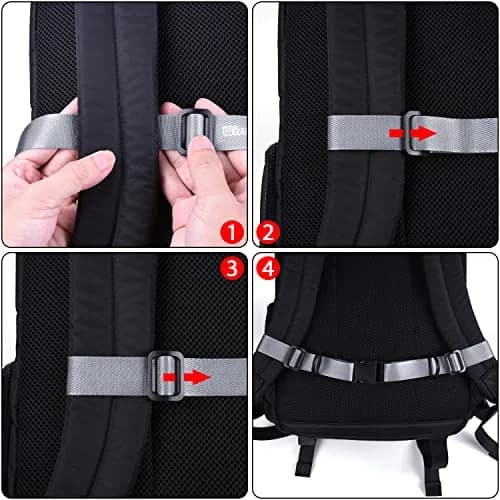 Wisdompro Heavy Duty Backpack Chest Strap, Gray | Adjustable Webbing for Outdoor Activities thumbnail 5