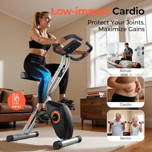 YOSUDA Exercise Bike 2-in-1 Folding Magnetic X-Bike | 8 Resistance Levels for Home Gym thumbnail 5