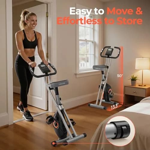 YOSUDA Exercise Bike 2-in-1 Folding Magnetic X-Bike | 8 Resistance Levels for Home Gym thumbnail 8