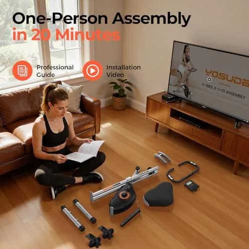 YOSUDA Exercise Bike 2-in-1 Folding Magnetic X-Bike | 8 Resistance Levels for Home Gym thumbnail 9