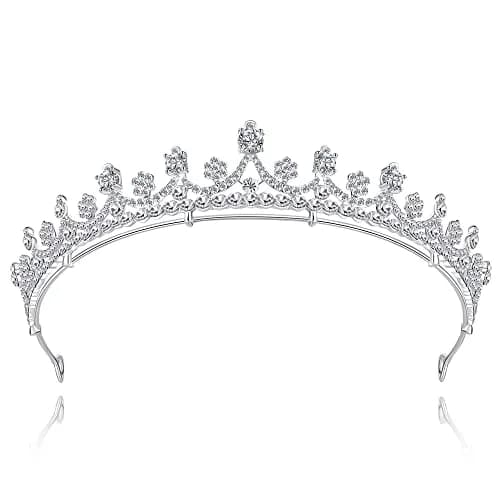 Lovelyshop Royal Crystal Swan Tiara for Women - Classic Bridal Alloy with Shinny Zircons - main product image