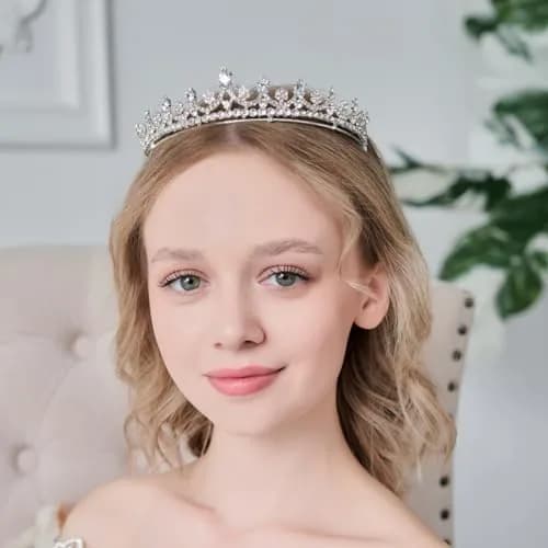 Lovelyshop Royal Crystal Swan Tiara for Women - Classic Bridal Alloy with Shinny Zircons - view 2
