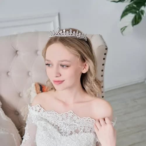 Lovelyshop Royal Crystal Swan Tiara for Women - Classic Bridal Alloy with Shinny Zircons - view 4