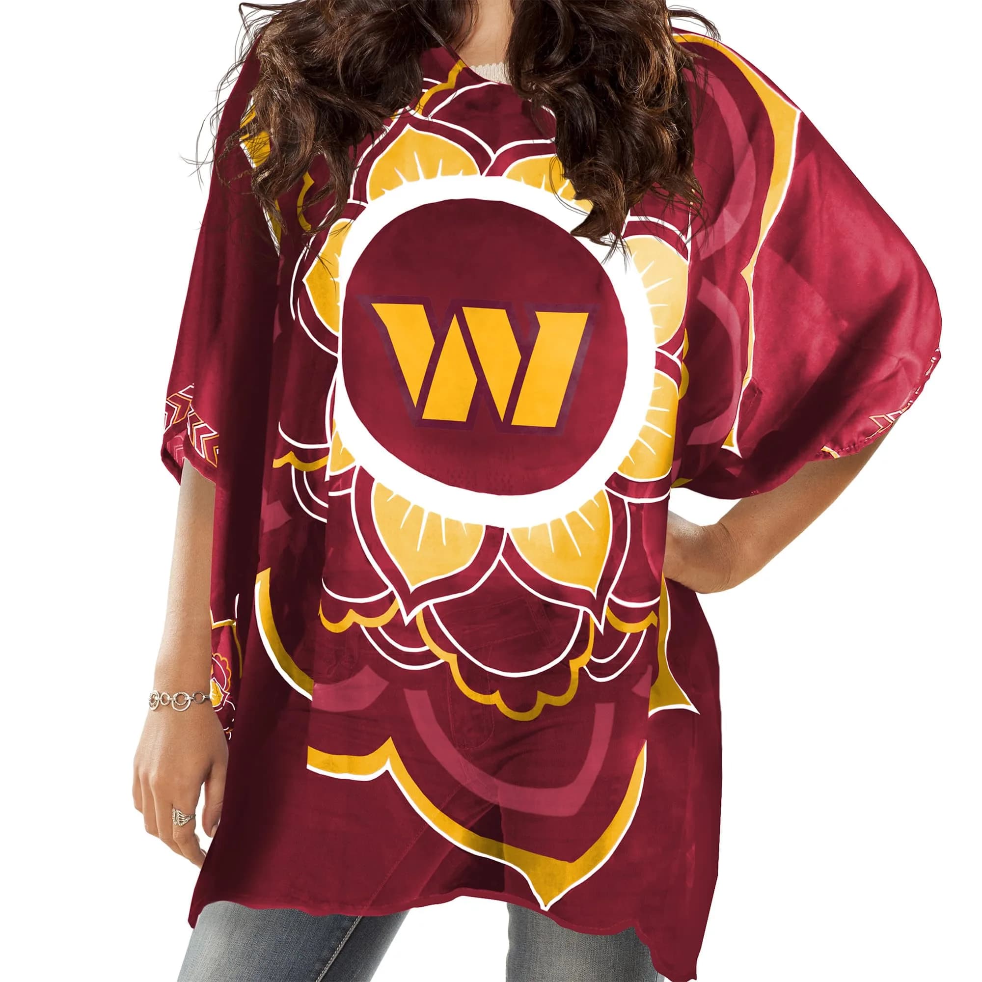 Littlearth NFL Washington Commanders Caftan Flower | Versatile Team Spirit Wear
