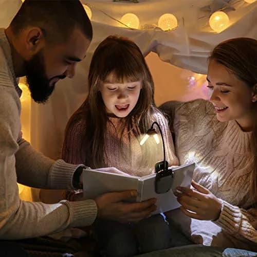 Vekkia 14 LED Book Light with Charger & Travel Case, 7 oz (198 g) | Portable Clip-on Reading Lamp thumbnail 4