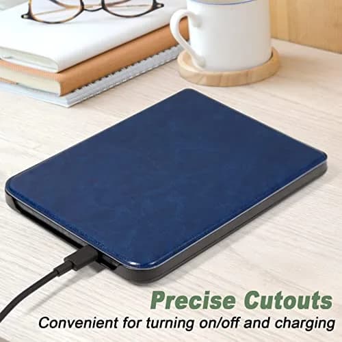 DMLuna Ultra Slim Lightweight Folio Case for Kobo Clara 2E 6" | Auto Sleep/Wake Function, Navy Blue thumbnail 5