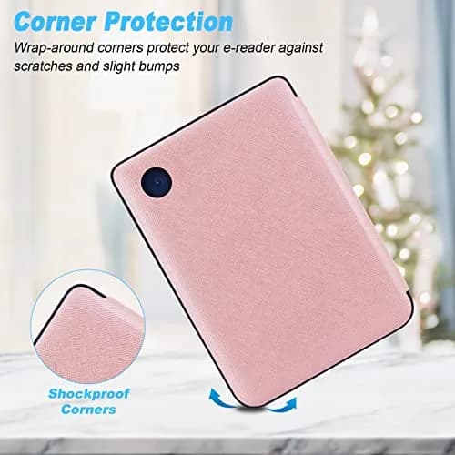 DMLuna Rose Gold Folio Case for Kobo Clara BW/Colour/2E 6" | Auto Sleep Wake PU Leather Cover thumbnail 4