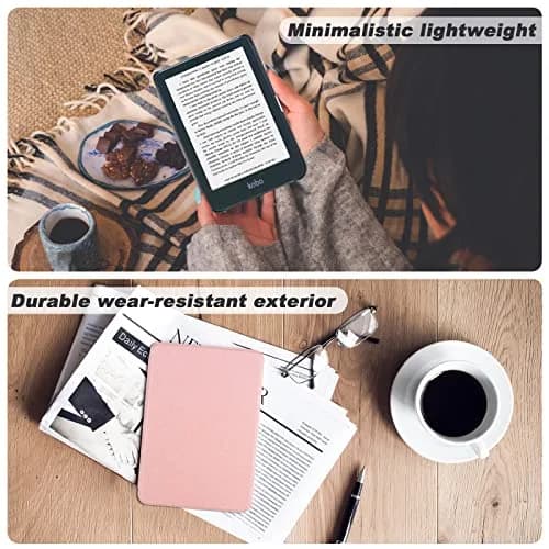 DMLuna Rose Gold Folio Case for Kobo Clara BW/Colour/2E 6" | Auto Sleep Wake PU Leather Cover thumbnail 7