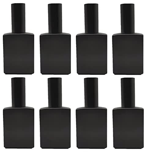 PimyRcyi 8PCS Square Glass Spray Bottle 50ml (1.7oz) | Matte Black Fine Mist Refillable Container thumbnail 1