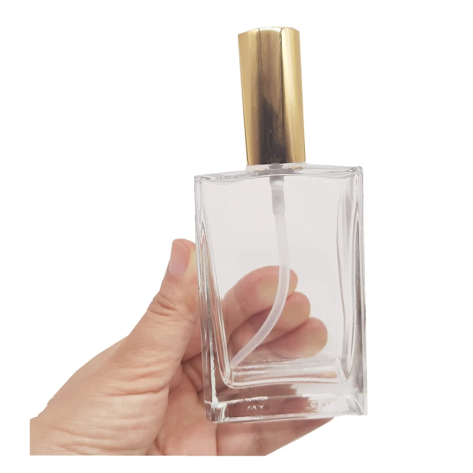 PimyRcyi 5PCS Square Glass Spray Bottle 100ml (3.4oz) | Fine Mist Refillable Perfume Container - view 5