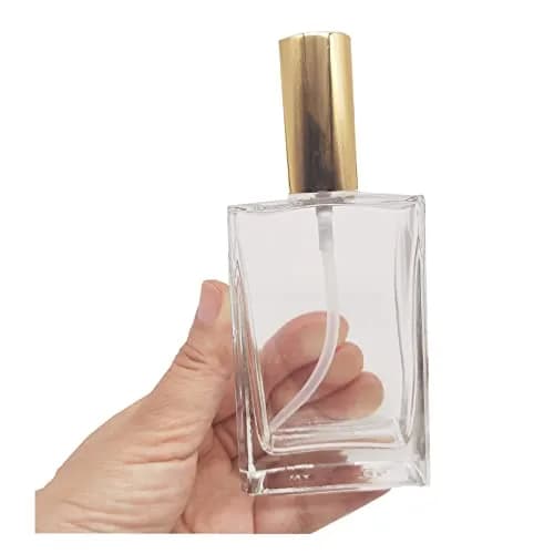PimyRcyi 5PCS Square Glass Spray Bottle 100ml (3.4oz) | Fine Mist Refillable Perfume Container thumbnail 5