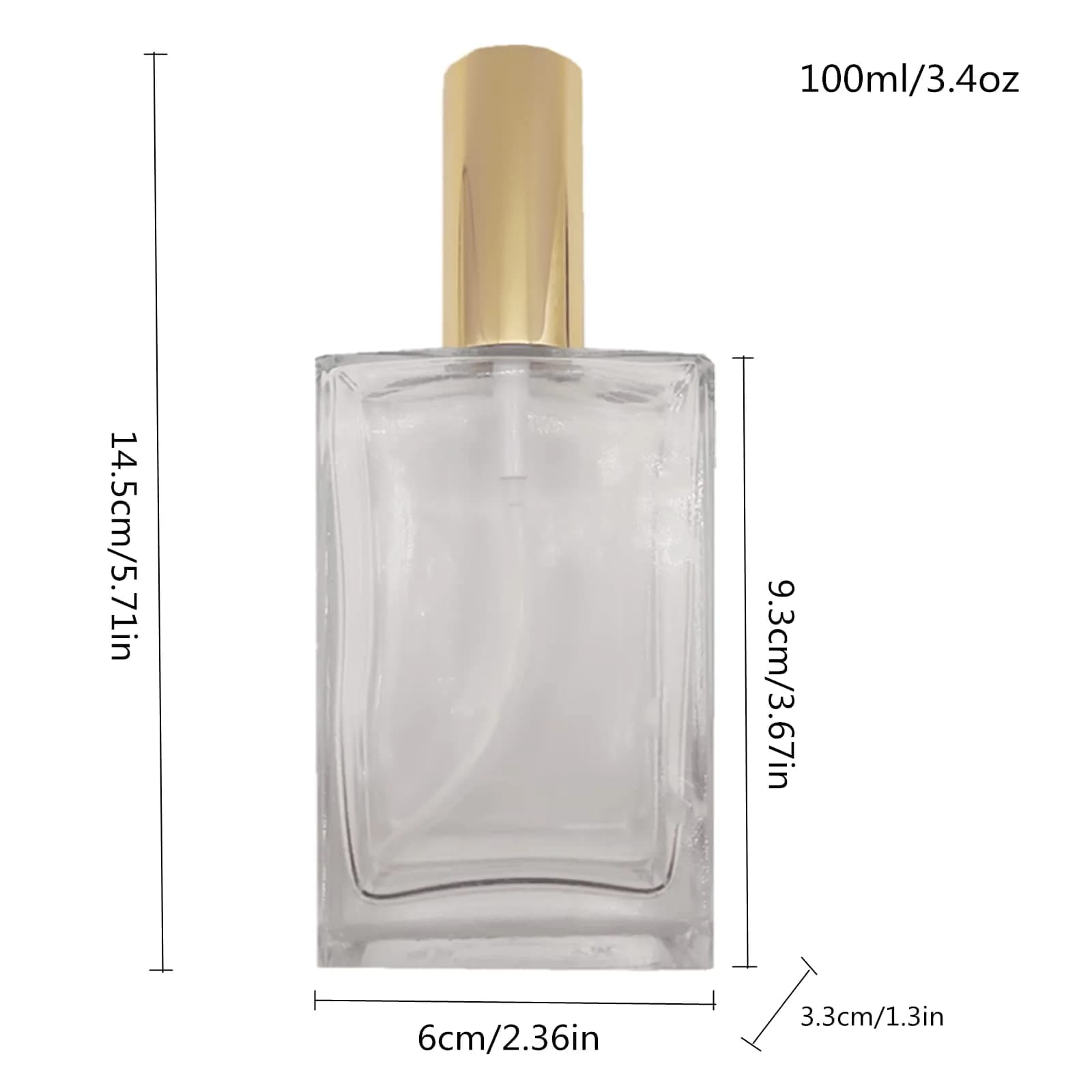 PimyRcyi 5PCS Square Glass Spray Bottle 100ml (3.4oz) | Fine Mist Refillable Perfume Container - view 2