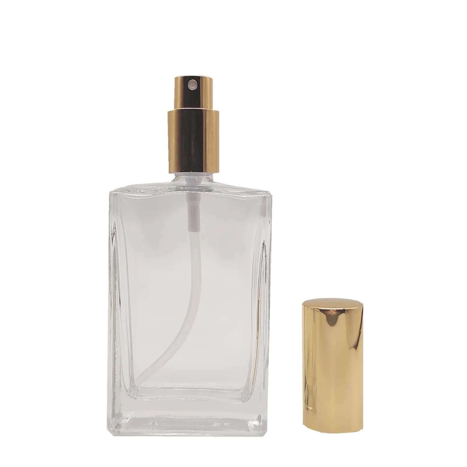 PimyRcyi 5PCS Square Glass Spray Bottle 100ml (3.4oz) | Fine Mist Refillable Perfume Container - view 3