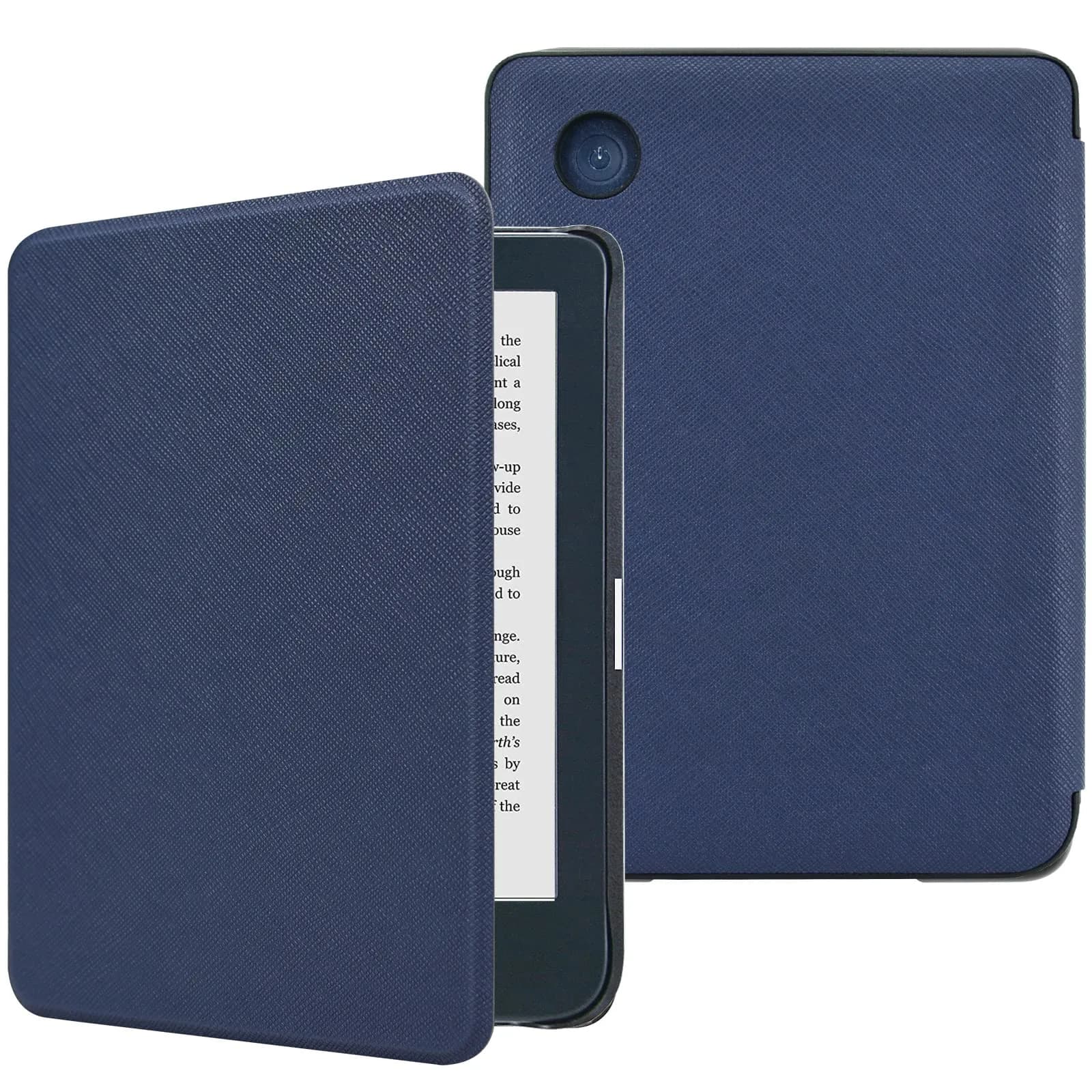 DMLuna Case for Kobo Clara 2E 6" - Ultra Slim Lightweight PU Leather Folio with Auto Sleep/Wake Function, Navy Blue | Imported from USA — Navy Blue