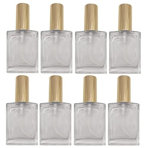 PimyRcyi 8PCS Square Glass Spray Bottle 50ml (1.7oz) | Fine Mist Refillable Perfume Atomiser thumbnail 1