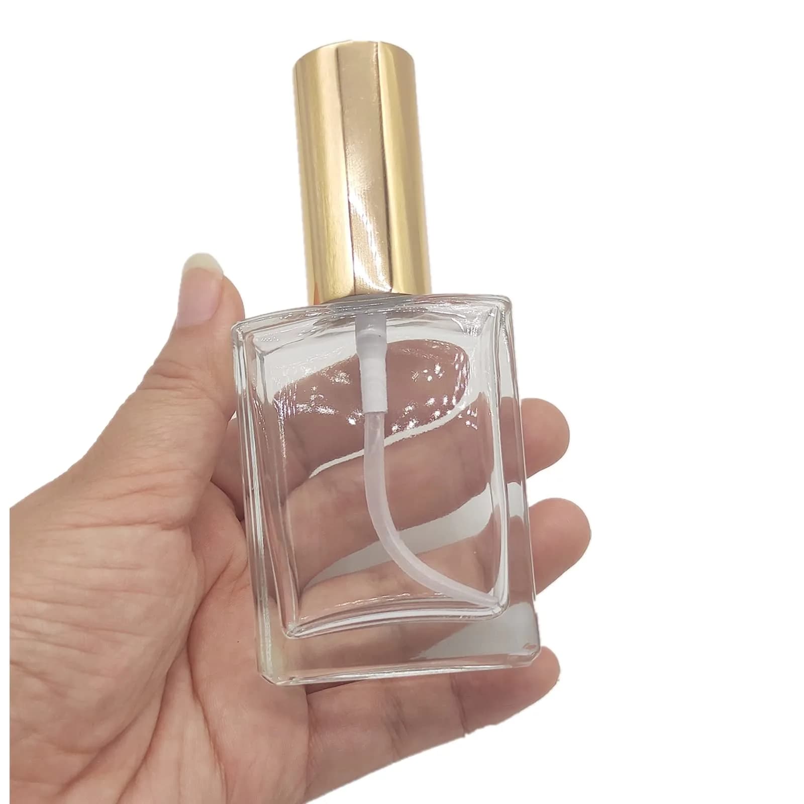 PimyRcyi 8PCS Square Glass Spray Bottle 50ml (1.7oz) | Fine Mist Refillable Perfume Atomiser - view 4