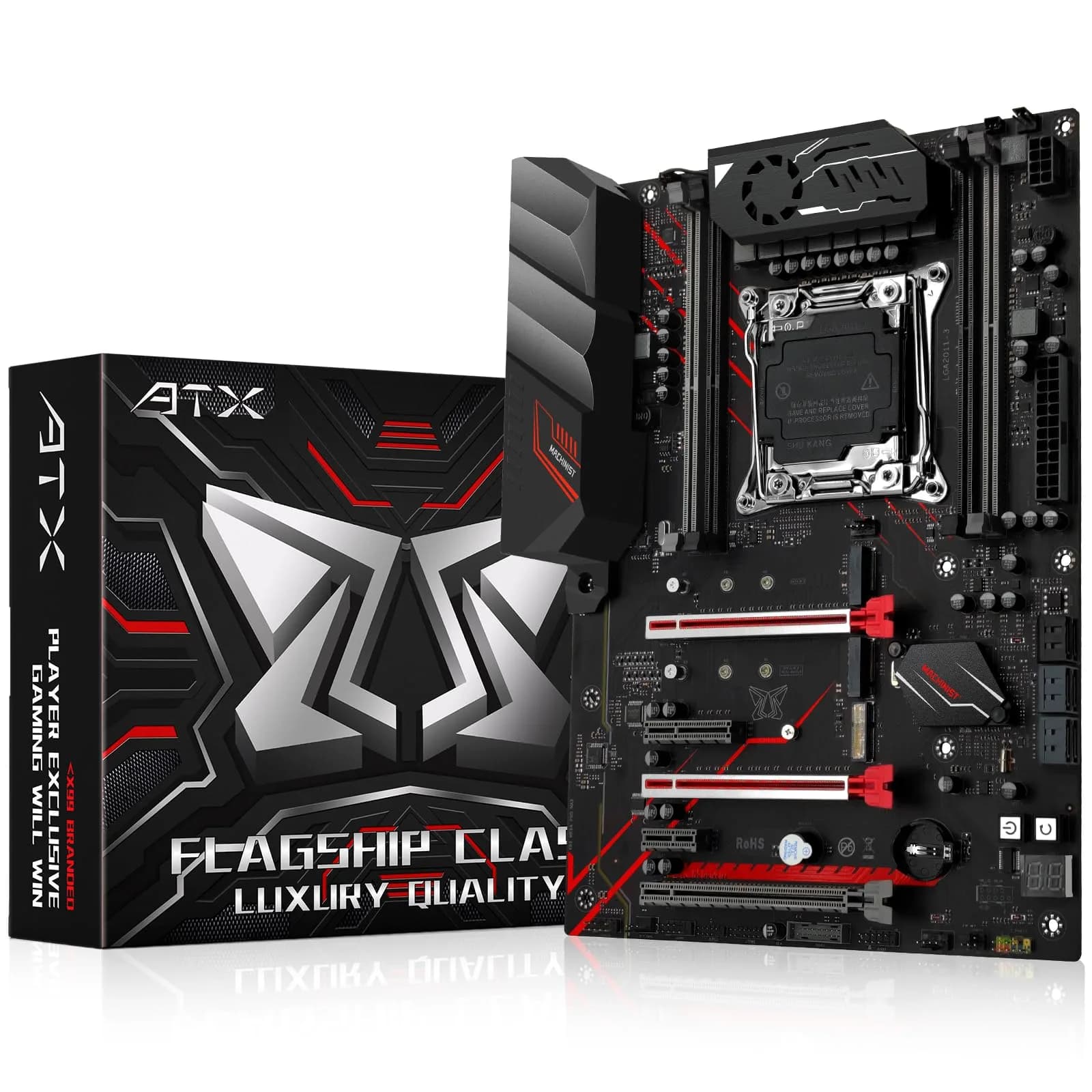 MACHINIST X99 MR9S ATX Motherboard LGA 2011-3 DDR4 ECC 256GB RAM | Supports Intel Xeon E5 V3/V4 & Core i7 5th/6th Gen — MR9A PRO MAX Red+ATX