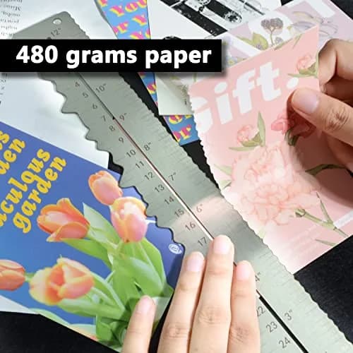 UPTTHOW Metal Irregular Edges Ruler for Paper Tearing | 12" Measuring Tool for DIY & Art thumbnail 2