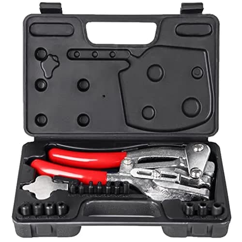 NiQinWuKin Heavy Duty Hole Punch Tool Set | Professional Metal Hand Punch 3/32in to 9/32in | Red thumbnail 5