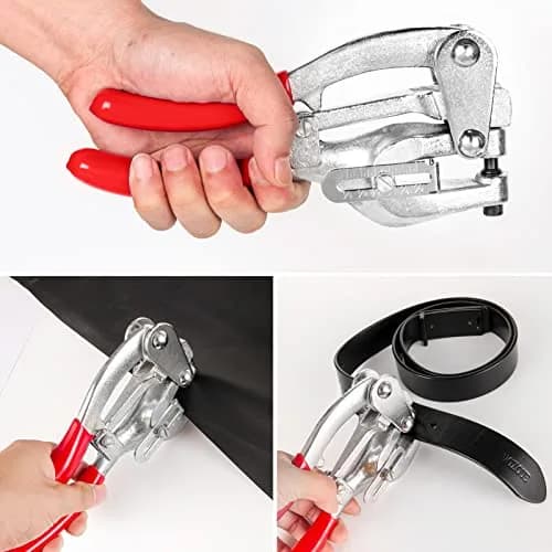 NiQinWuKin Heavy Duty Hole Punch Tool Set | Professional Metal Hand Punch 3/32in to 9/32in | Red thumbnail 7
