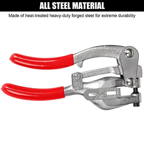 NiQinWuKin Heavy Duty Hole Punch Tool Set | Professional Metal Hand Punch 3/32in to 9/32in | Red thumbnail 2
