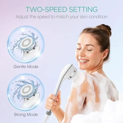 VOYOR BC100 Electric Body Brush with Long Handle | 4-in-1 Exfoliating Spin Brush for Shower thumbnail 4