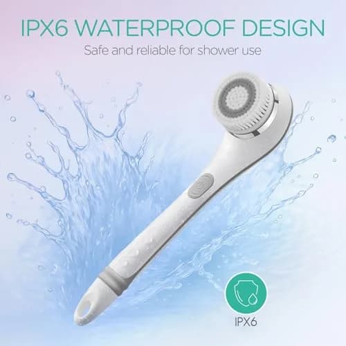 VOYOR BC100 Electric Body Brush with Long Handle | 4-in-1 Exfoliating Spin Brush for Shower thumbnail 5