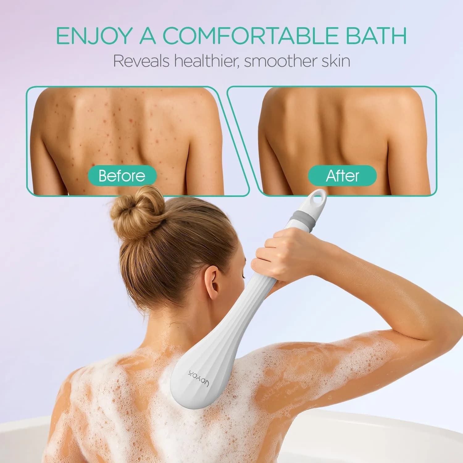 VOYOR BC100 Electric Body Brush with Long Handle | 4-in-1 Exfoliating Spin Brush for Shower - view 7