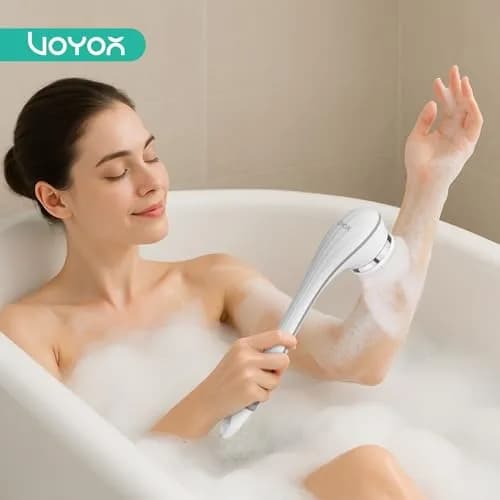VOYOR BC100 Electric Body Brush with Long Handle | 4-in-1 Exfoliating Spin Brush for Shower thumbnail 8