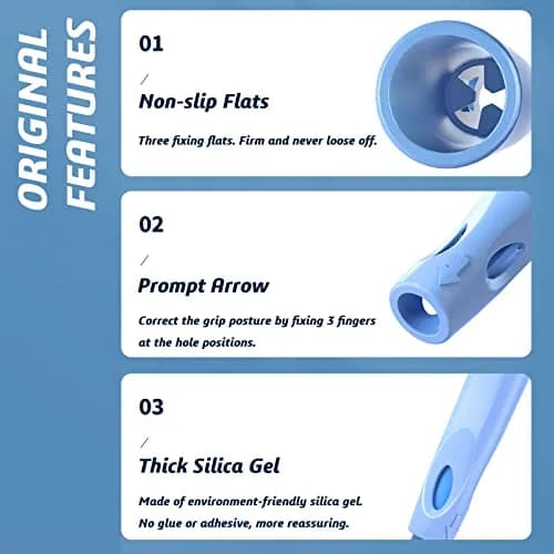 OSteed Pencil Grip, Extender & Cap 3 In 1 | Multi-Functional, Food-Grade Silicone, 6 Pcs thumbnail 3