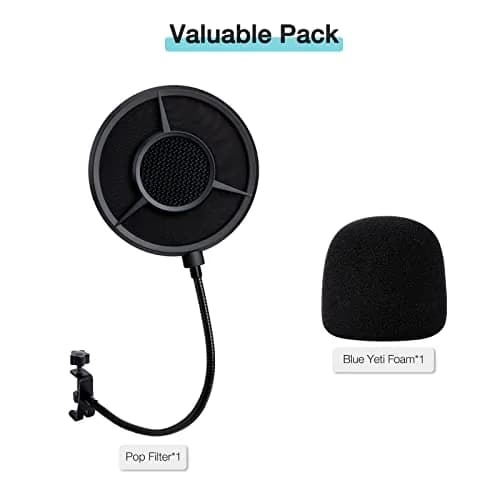 YOUSHARES Blue Yeti Pop Filter Foam Windscreen with Gooseneck & Clamp, 14cm (5.5 Inch) Diameter, 6-Layer Metal Mesh | Professional Mic Accessory for Recording & Streaming thumbnail 6