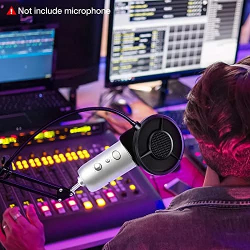YOUSHARES Blue Yeti Pop Filter Foam Windscreen with Gooseneck & Clamp, 14cm (5.5 Inch) Diameter, 6-Layer Metal Mesh | Professional Mic Accessory for Recording & Streaming thumbnail 7