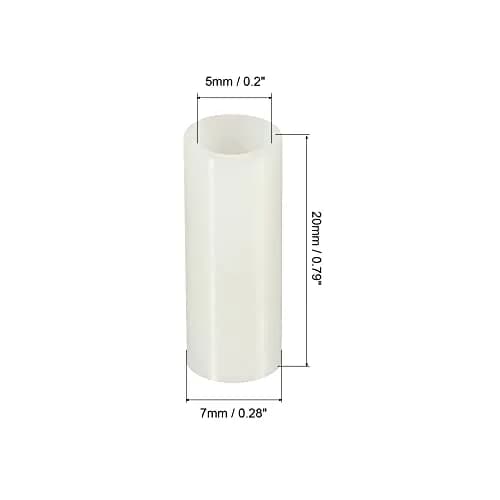 PATIKIL Round Spacer Washer 100 Pack Nylon 5mm ID x 7mm OD x 20mm L | For M5 Screws, 3D Printers, Electronics thumbnail 2