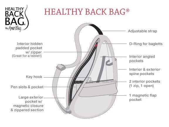AmeriBag Healthy Back Bag 19" Nylon Crossbody Sling | Ergonomic, Lightweight & Water-Resistant thumbnail 8