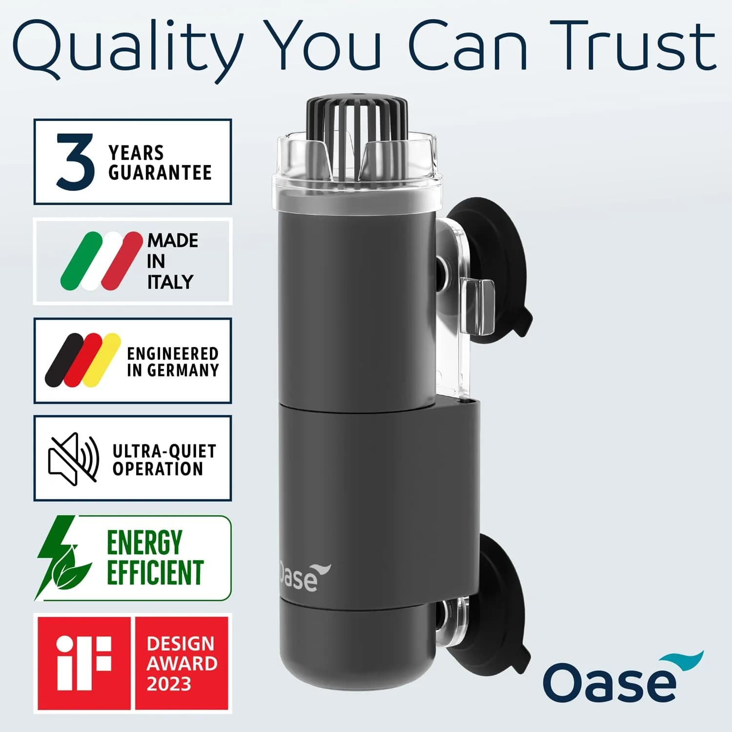 OASE CrystalSkim 350 Surface Skimmer Filter for Aquariums up to 350L | German-Engineered, Italian-Made, UL-Certified - view 6