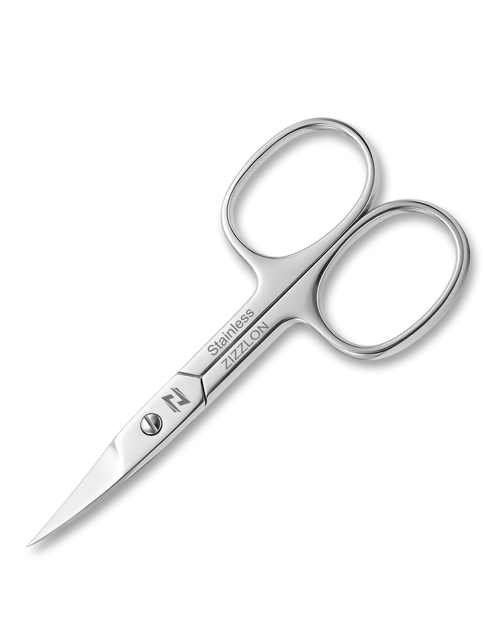 ZIZZLON Curved Micro Serrated Nail Scissors 22mm Blade | Professional Surgical Grade Stainless Steel - main product image