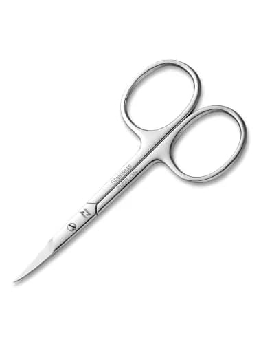 ZIZZLON Cuticle Scissors Extra Fine Curved Stainless Steel Eyebrow Scissors 20mm (0.79 inch) | Precision Grooming Tool for Manicure thumbnail 1