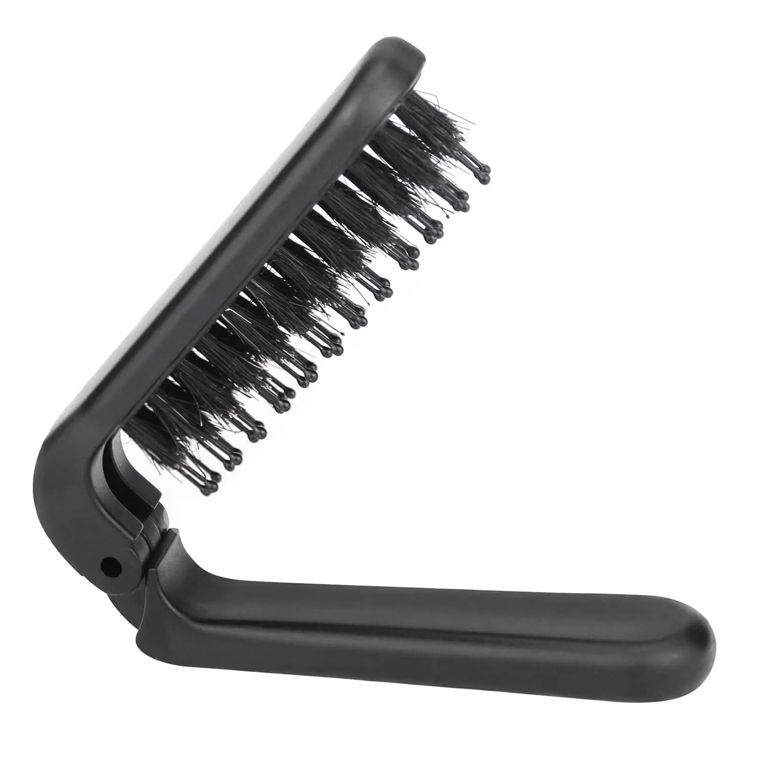 Ancable Folding Hair Brush Black | Boar Bristle Detangling Pocket Brush for All Hair Types - main product image