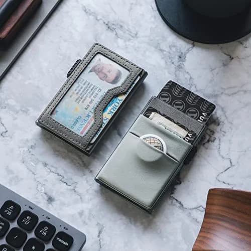 VULKIT Minimalist Wallet with ID Window & EDC Pocket Pop Up Card Holder RFID Blocking Slim Wallet Design for Airtag Cash Coins & Credit Cards thumbnail 6