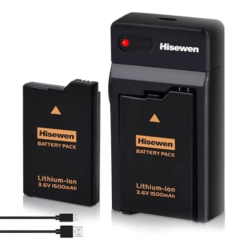 Hisewen PSP 3000 Battery and Charger for Sony PSP 2000/3000 Slim Consoles | 1500mAh Li-ion Rechargeable Pack with LED USB Charger thumbnail 1