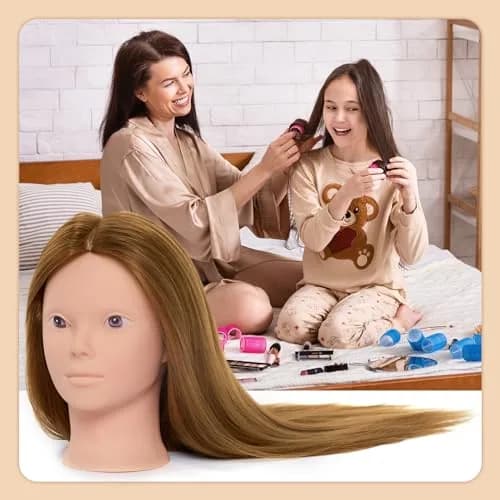 Neverland Beauty & Health Mannequin Head with 80% Real Human Hair | 28 Inch for Hair Styling & Make up Practice thumbnail 8