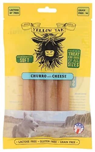 Yellow Yak Churro Real Cheese Flavor Chew Gluten Free Grain Free 4 Oz Pack of 6 | Chewy Cheese Snack thumbnail 1