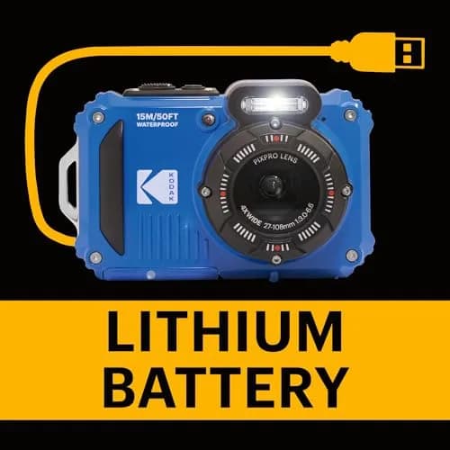 KODAK PIXPRO WPZ2 Waterproof Digital Camera 16MP 4X Optical Zoom Blue | 15m Waterproof, 1080p HD Video thumbnail 8