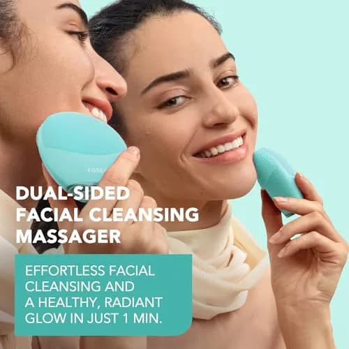 FOREO Luna 4 mini Facial Cleansing Brush & Face Massager, Arctic Blue | Deep 2-Zone Silicone & T-Sonic Pulsations thumbnail 2