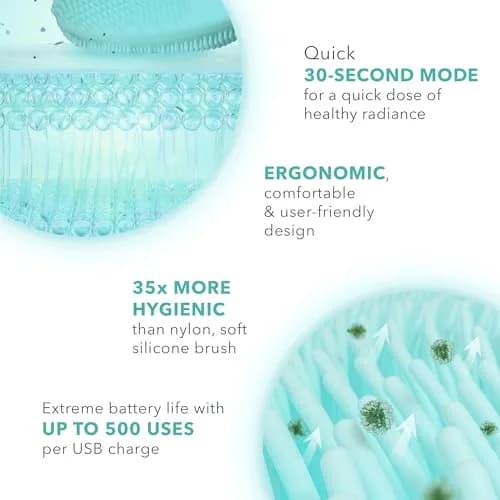 FOREO Luna 4 mini Facial Cleansing Brush & Face Massager, Arctic Blue | Deep 2-Zone Silicone & T-Sonic Pulsations thumbnail 3