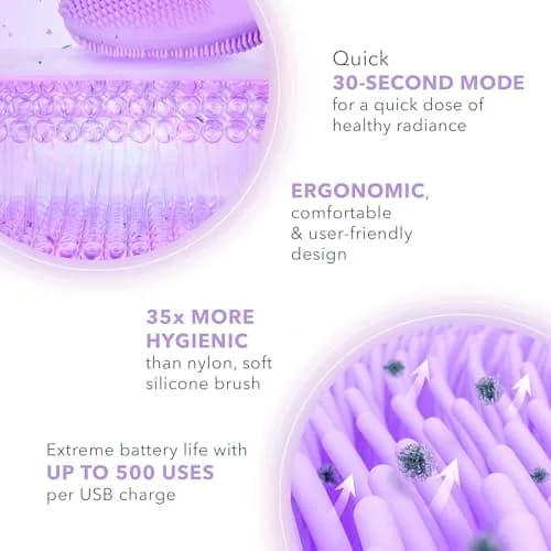 FOREO Luna 4 mini Facial Cleansing Brush & Face Massager, Lavender | Deep Clean & Glow Boost (70-120 chars) thumbnail 3